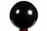 Polished, Dark Black Smoky Quartz Sphere - Madagascar #70796-1